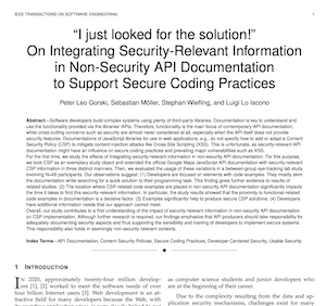 Paper published in IEEE Transactions on Software Engineering