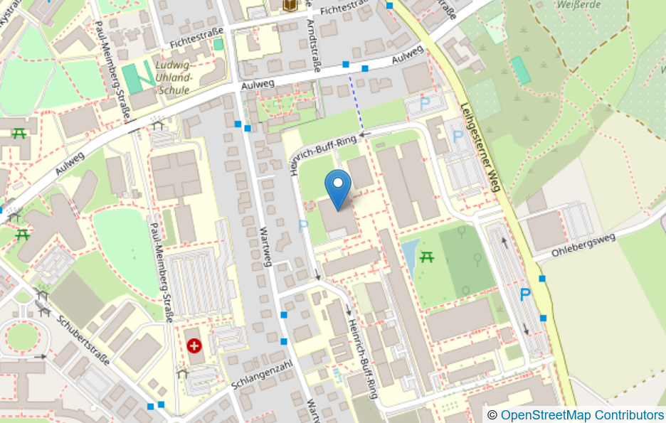 Map showing IT Service Centre of Justus Liebig University Gießen